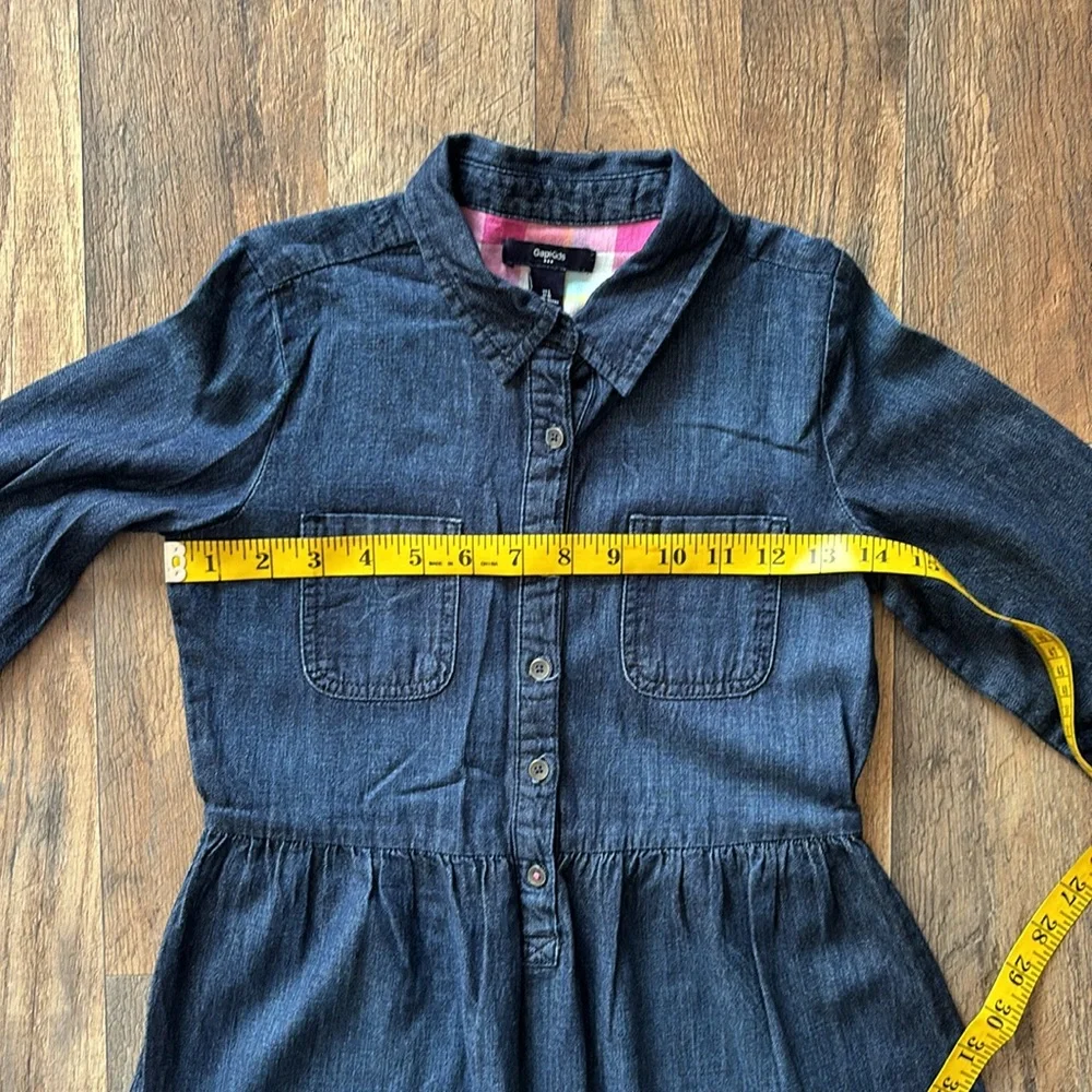 Gap Kids Denim Long Sleeve Button Down Casual Dress